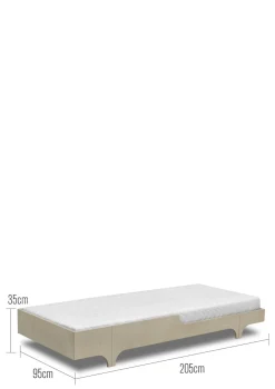 Online A90 Jugendbett Natural 200 x 90 cm Kinder Jugendzimmer|Jugendzimmer