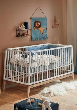 Sale Babybett 'Luna' weiß / Eiche 140 x 70 cm Kinder Babybetten & Kinderbetten|Babybetten