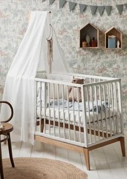 Hot Babybett 'Luna' weiß / Eiche 120 x 60 cm Kinder Babybetten & Kinderbetten|Babybetten