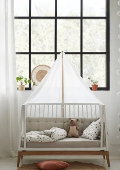 Hot Babybett 'Luna' weiß / Eiche 120 x 60 cm Kinder Babybetten & Kinderbetten|Babybetten