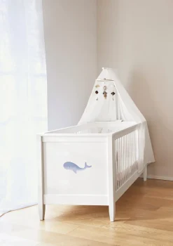 New Babybett weiß handbemalt 140 x 70 cm Kinder Babybetten & Kinderbetten|Babybetten