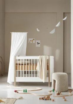 Clearance Babybett 'Wood Mini+' Weiß / Eiche 122-162 x 68 cm Kinder Babybetten & Kinderbetten|Babybetten