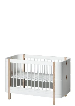 Clearance Babybett 'Wood Mini+' Weiß / Eiche 122-162 x 68 cm Kinder Babybetten & Kinderbetten|Babybetten