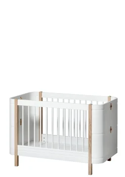 Clearance Babybett 'Wood Mini+' Weiß / Eiche 122-162 x 68 cm Kinder Babybetten & Kinderbetten|Babybetten