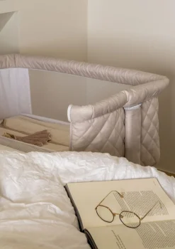 Best Beistellbett 'Side by Side' Natural Quilted 84 x 50 cm Kinder Moseskörbe|Reisebetten