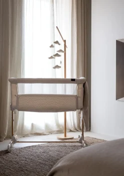 New Beistellbett 'Side by Side' Natural Bouclé 84 x 50 cm Kinder Moseskörbe|Reisebetten