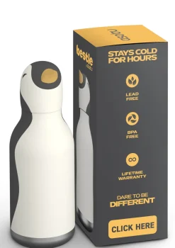 New Bestie Trinkflasche Pinguin 'Arlo the Penguin' schwarz/weiß 460 ml Kinder Trinkbecher & Trinkflaschen|Kindergeschirr & Besteck