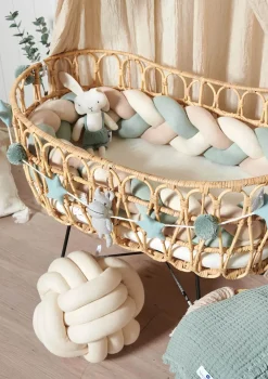 Outlet Bettschlange geflochten Trio mint/sand/natur Kinder Bettschlangen|Schutz-Zubehör Kinderzimmer