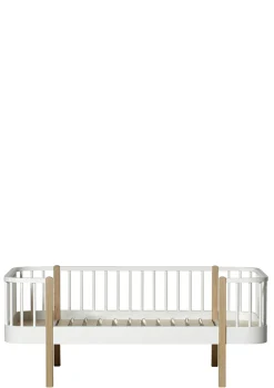 Bettsofa 'Wood' weiß / Eiche 160 x 90 cm Kinder Kinderstühle & Kindertische|Babybetten & Kinderbetten