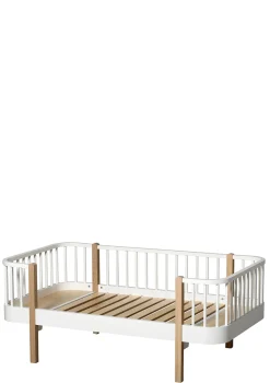 Bettsofa 'Wood' weiß / Eiche 160 x 90 cm Kinder Kinderstühle & Kindertische|Babybetten & Kinderbetten