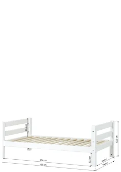 Outlet ECO Luxury' Einzelbett ohne Bettgitter weiß 70 x 160 cm Kinder Jugendzimmer|Jugendzimmer