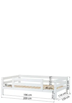 Sale ECO Luxury' Einzelbett weiß 200 x 120 cm Kinder Babybetten & Kinderbetten|Babybetten