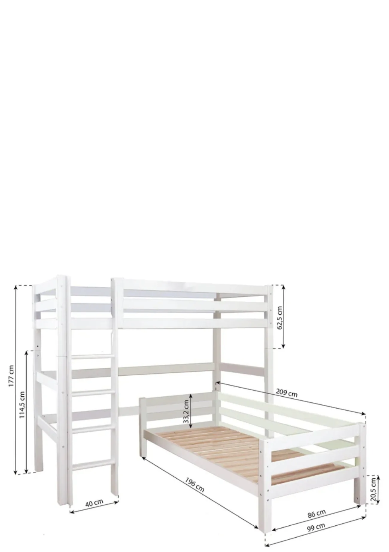 New ECO Luxury' Etagenbett Eck-Kombination weiß 200 x 90 cm Kinder Hochbetten & Etagenbetten|Babybetten & Kinderbetten