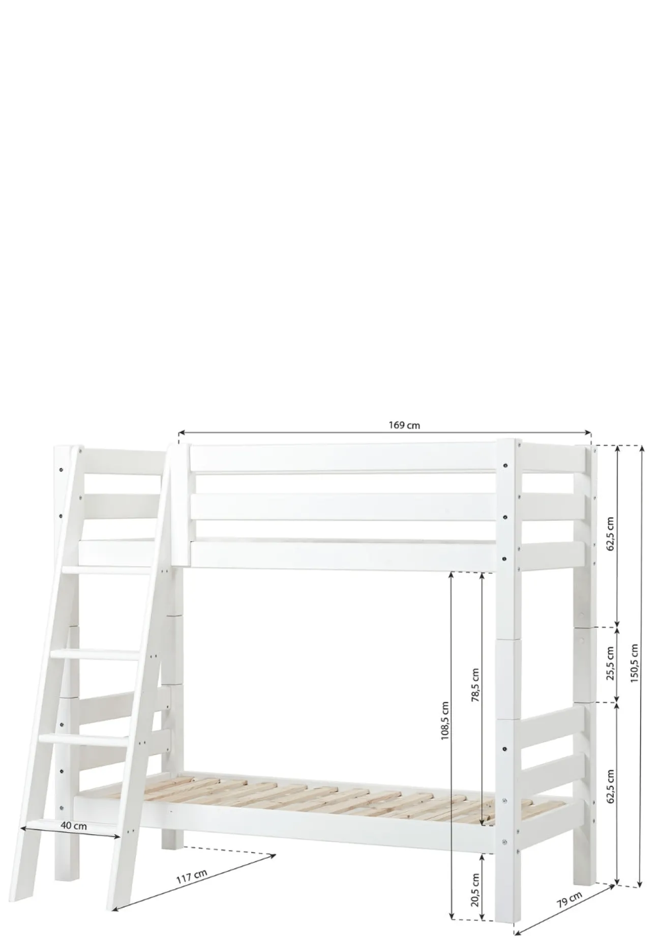 ECO Luxury' Etagenbett weiß 160 x 70 cm Kinder Hochbetten & Etagenbetten|Babybetten & Kinderbetten