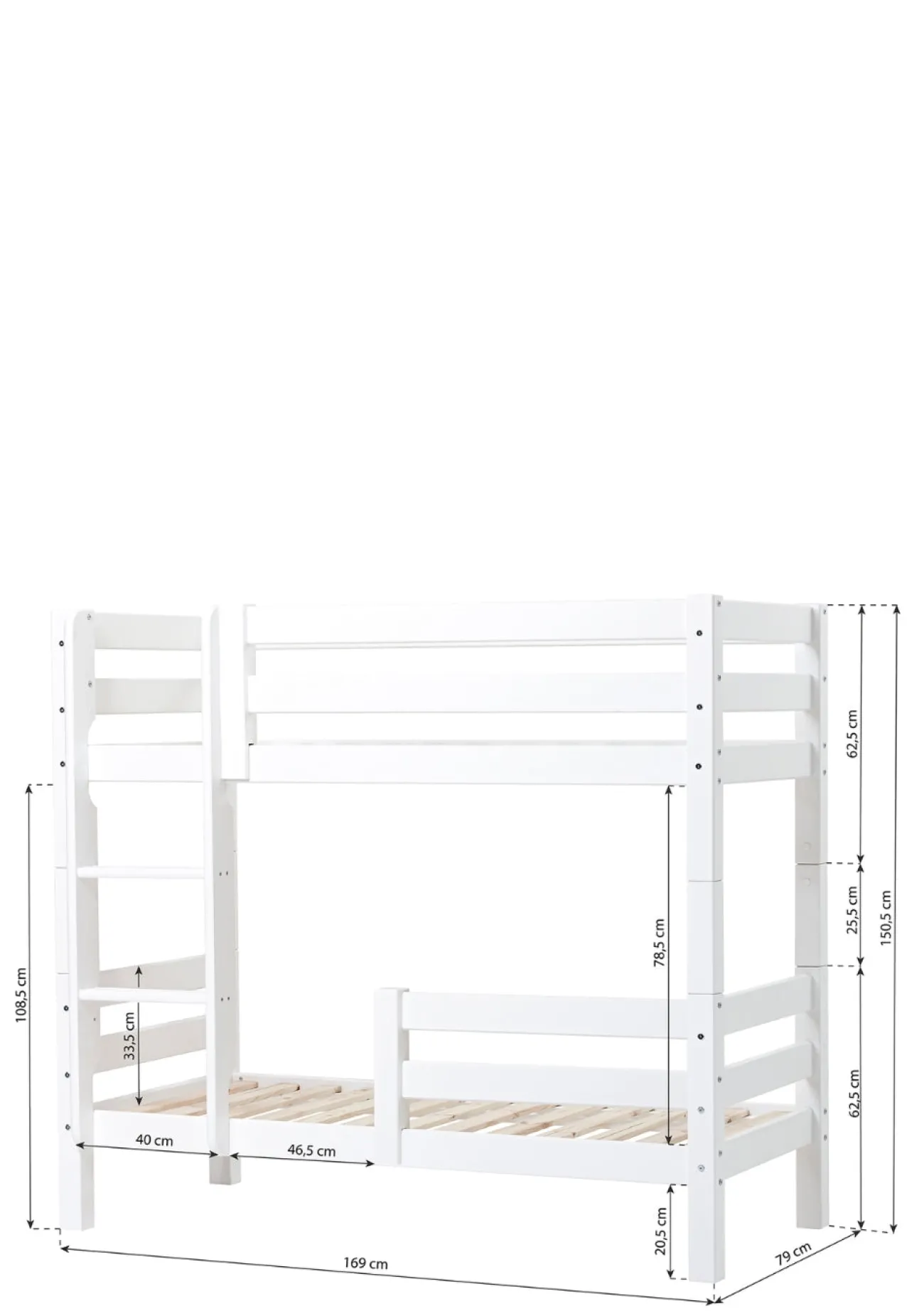 ECO Luxury' Etagenbett weiß 160 x 70 cm Kinder Hochbetten & Etagenbetten|Babybetten & Kinderbetten