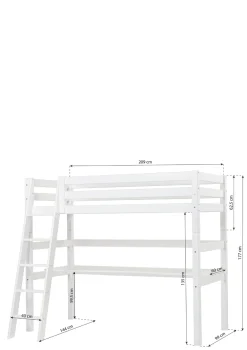 Online ECO Luxury' Hochbett mit Schreibtisch weiß 200 x 90 cm Kinder Hochbetten & Etagenbetten|Babybetten & Kinderbetten