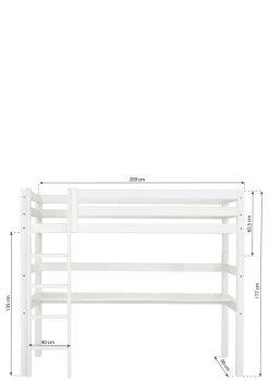 Online ECO Luxury' Hochbett mit Schreibtisch weiß 200 x 90 cm Kinder Hochbetten & Etagenbetten|Babybetten & Kinderbetten