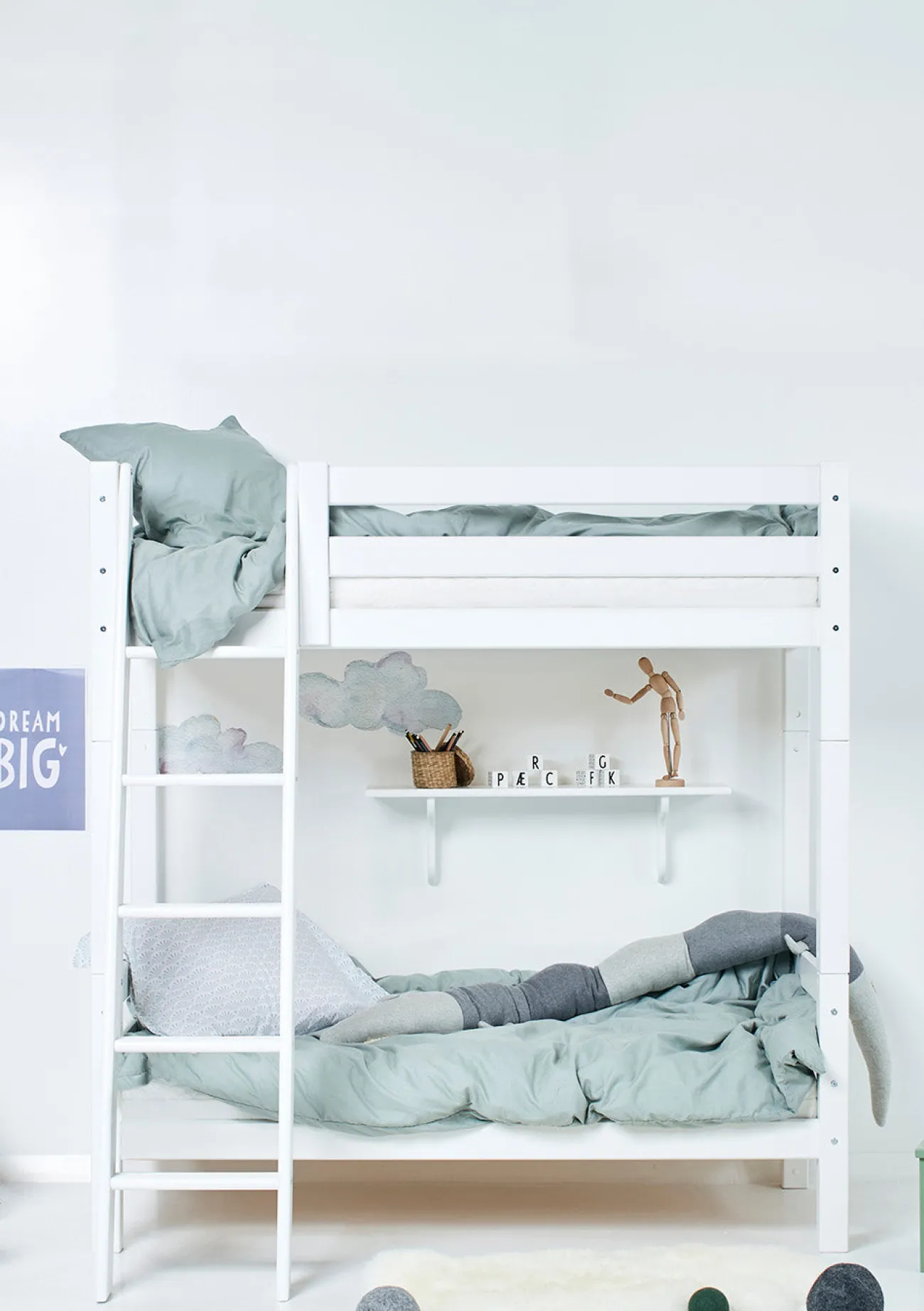 Clearance ECO Luxury' Hohes Etagenbett weiß 160 x 70 cm Kinder Hochbetten & Etagenbetten|Babybetten & Kinderbetten