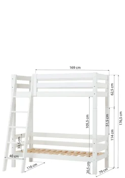 Clearance ECO Luxury' Hohes Etagenbett weiß 160 x 70 cm Kinder Hochbetten & Etagenbetten|Babybetten & Kinderbetten