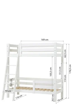 Clearance ECO Luxury' Hohes Etagenbett weiß 160 x 70 cm Kinder Hochbetten & Etagenbetten|Babybetten & Kinderbetten