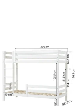 Sale ECO Luxury' Hohes Etagenbett weiß 200 x 90 cm Kinder Hochbetten & Etagenbetten|Babybetten & Kinderbetten