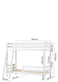 Sale ECO Luxury' Hohes Etagenbett weiß 200 x 90 cm Kinder Hochbetten & Etagenbetten|Babybetten & Kinderbetten