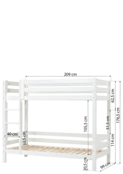 Sale ECO Luxury' Hohes Etagenbett weiß 200 x 90 cm Kinder Hochbetten & Etagenbetten|Babybetten & Kinderbetten