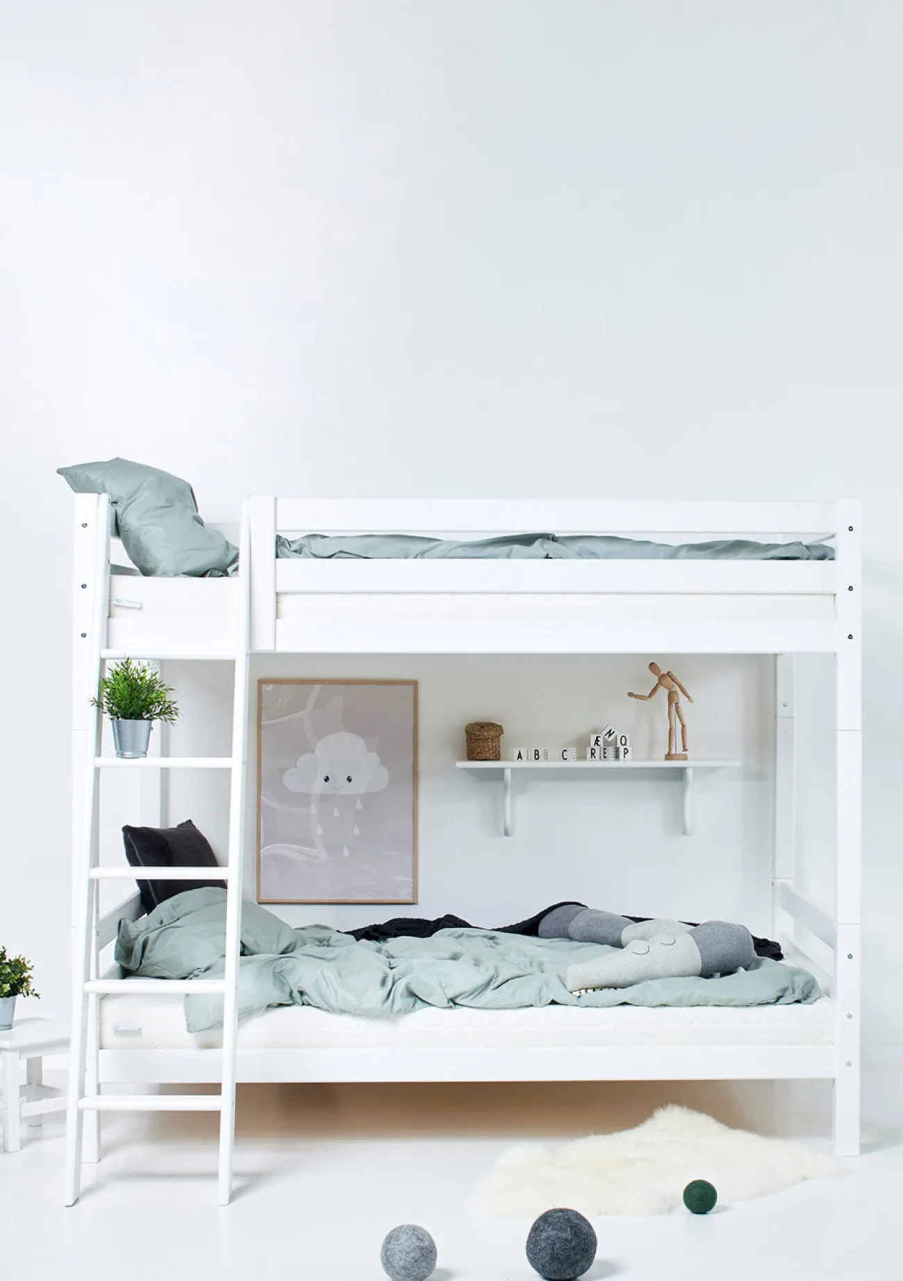 Outlet ECO Luxury' Hohes Etagenbett weiß 200 x 120 cm Kinder Hochbetten & Etagenbetten|Babybetten & Kinderbetten