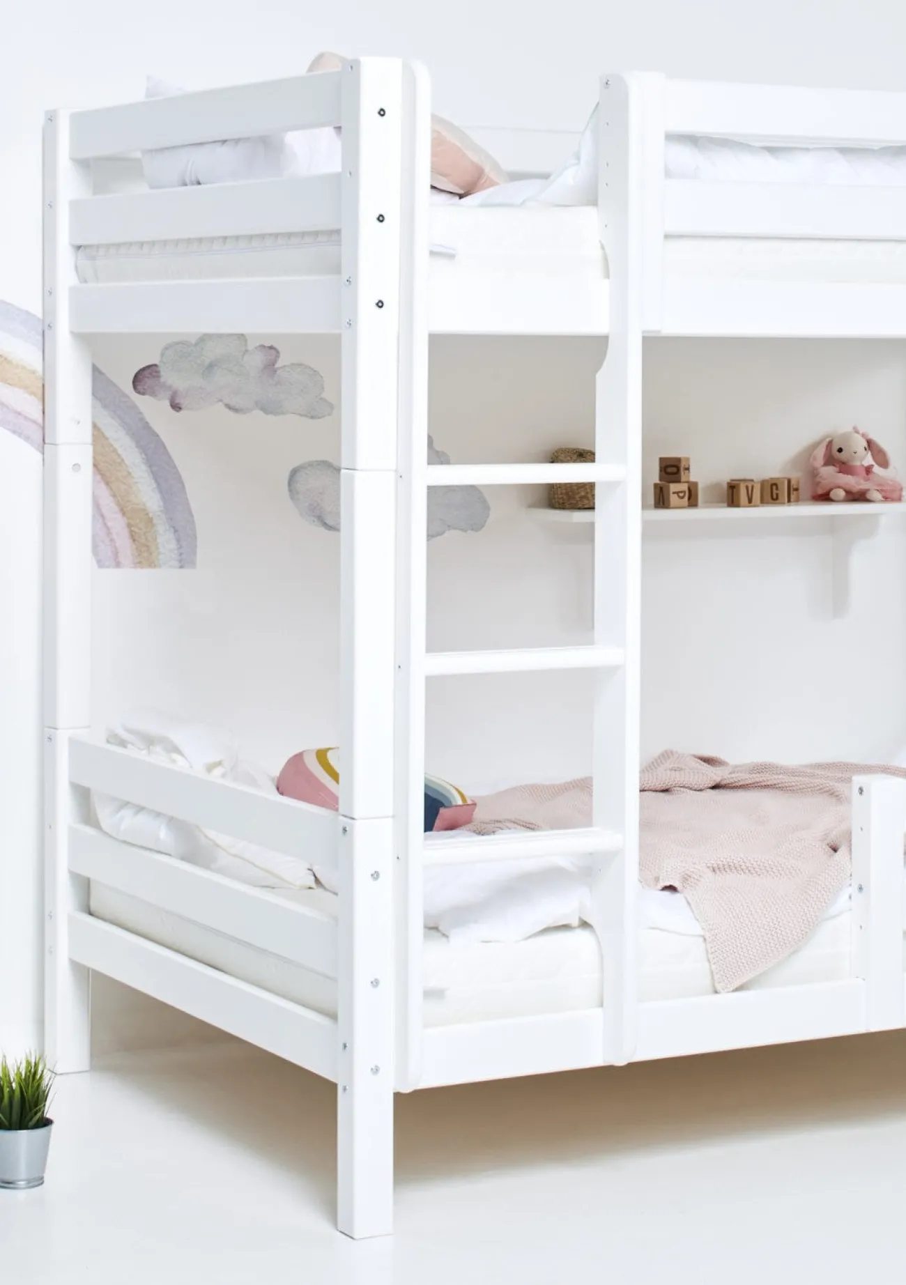 Outlet ECO Luxury' Hohes Etagenbett weiß 200 x 120 cm Kinder Hochbetten & Etagenbetten|Babybetten & Kinderbetten