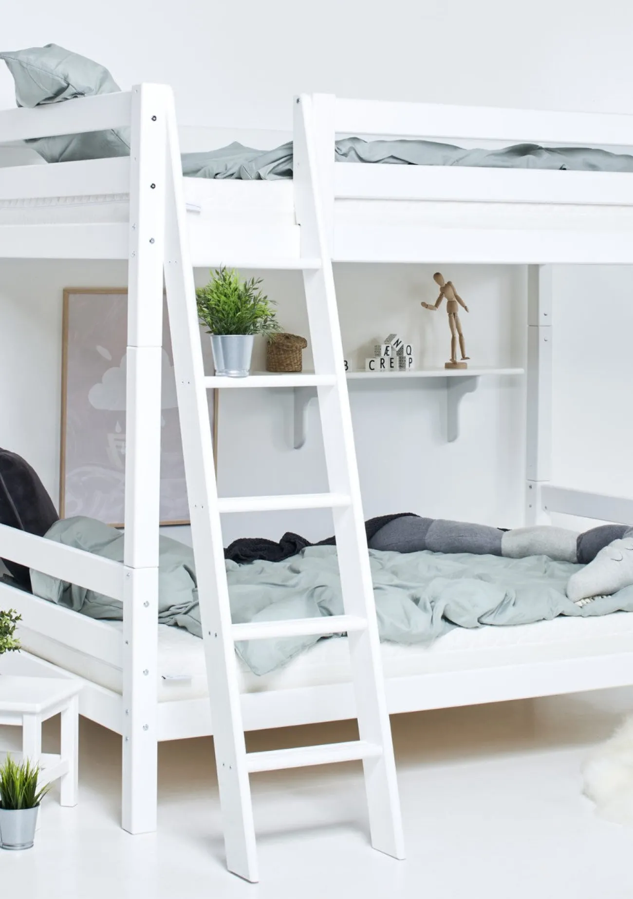 Outlet ECO Luxury' Hohes Etagenbett weiß 200 x 120 cm Kinder Hochbetten & Etagenbetten|Babybetten & Kinderbetten