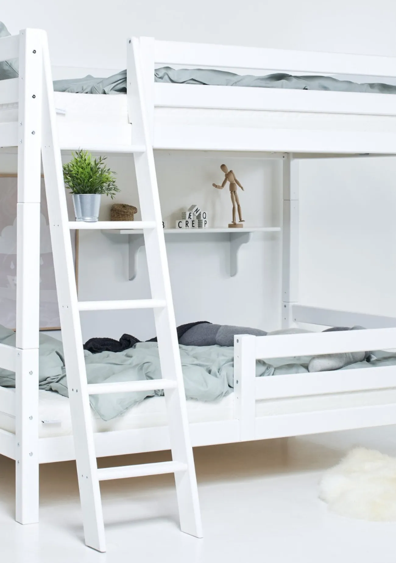 Outlet ECO Luxury' Hohes Etagenbett weiß 200 x 120 cm Kinder Hochbetten & Etagenbetten|Babybetten & Kinderbetten