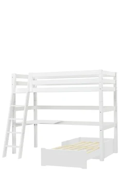 Clearance ECO Luxury' MEGA-Bett mit Schreibtisch & Lounge-Modul weiß 200 x 90 cm Kinder Hochbetten & Etagenbetten|Babybetten & Kinderbetten