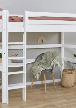 Clearance ECO Luxury' MEGA-Bett mit Schreibtisch & Lounge-Modul weiß 200 x 90 cm Kinder Hochbetten & Etagenbetten|Babybetten & Kinderbetten