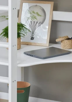 Clearance ECO Luxury' MEGA-Bett mit Schreibtisch & Lounge-Modul weiß 200 x 90 cm Kinder Hochbetten & Etagenbetten|Babybetten & Kinderbetten