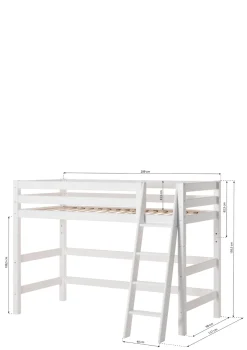 Best ECO Luxury' Mittelhochbett weiß 200 x 90 cm Kinder Babybetten & Kinderbetten|Babybetten