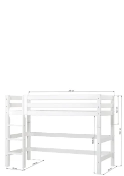 Best ECO Luxury' Mittelhochbett weiß 200 x 90 cm Kinder Babybetten & Kinderbetten|Babybetten