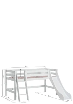 Online ECO Luxury' Spielbett mit Rutsche weiß 200 x 90 cm Kinder Hochbetten & Etagenbetten|Babybetten & Kinderbetten