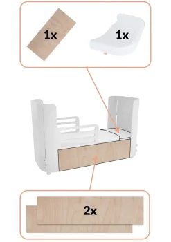 Clearance Erweiterungsset zum Juniorbett (inkl. Matratzenverlängerung) Kinder Schutz-Zubehör Kinderzimmer|Babybetten & Kinderbetten