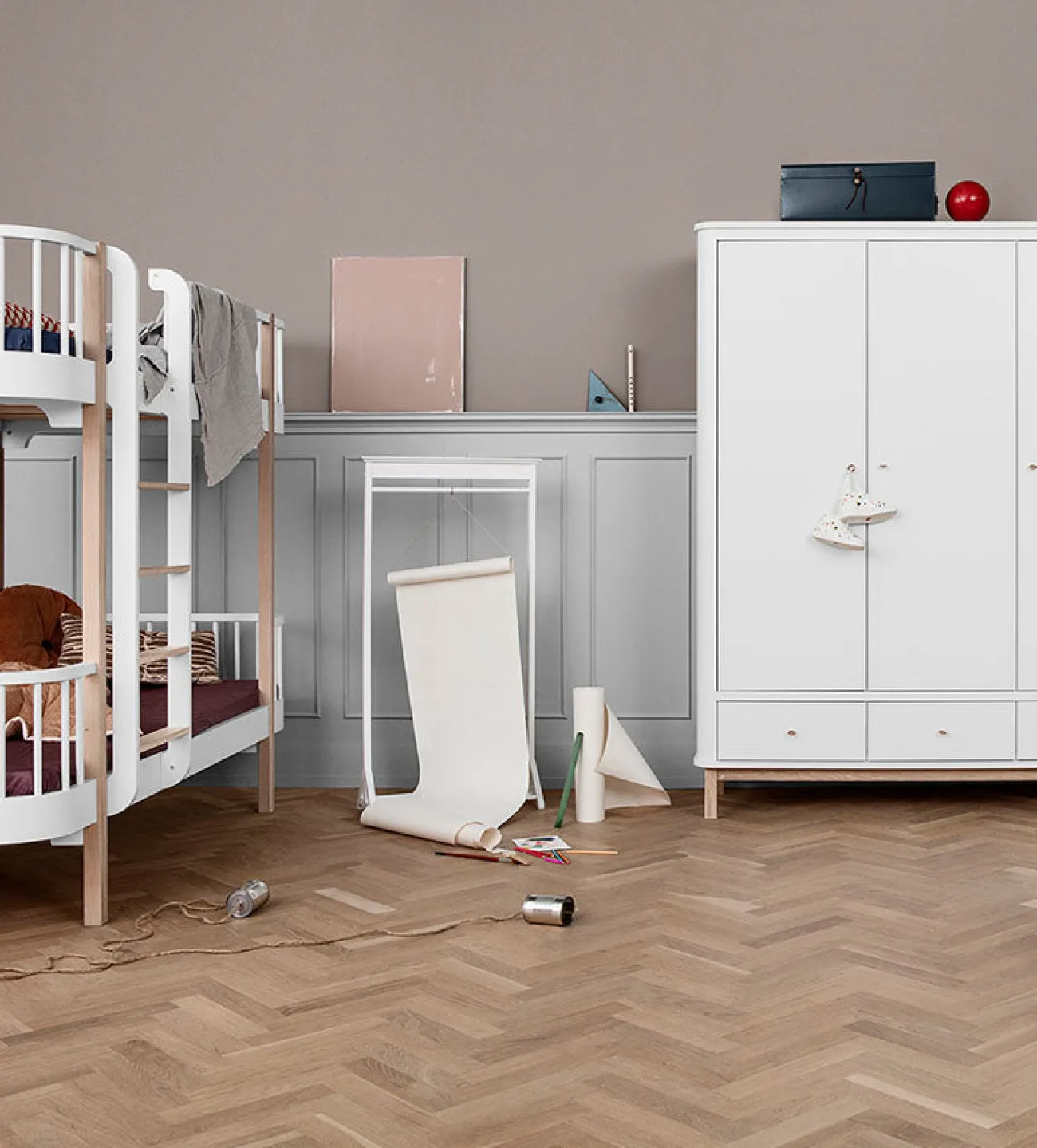 Sale Etagenbett 'Wood Original' weiß / Eiche 200 x 90 cm Kinder Hochbetten & Etagenbetten|Babybetten & Kinderbetten