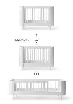 Discount Geschwisterset für 'Wood Mini+' Babybett inkl. Junior-Erweiterung zu zwei Betten Kinder Babybetten & Kinderbetten|Babybetten