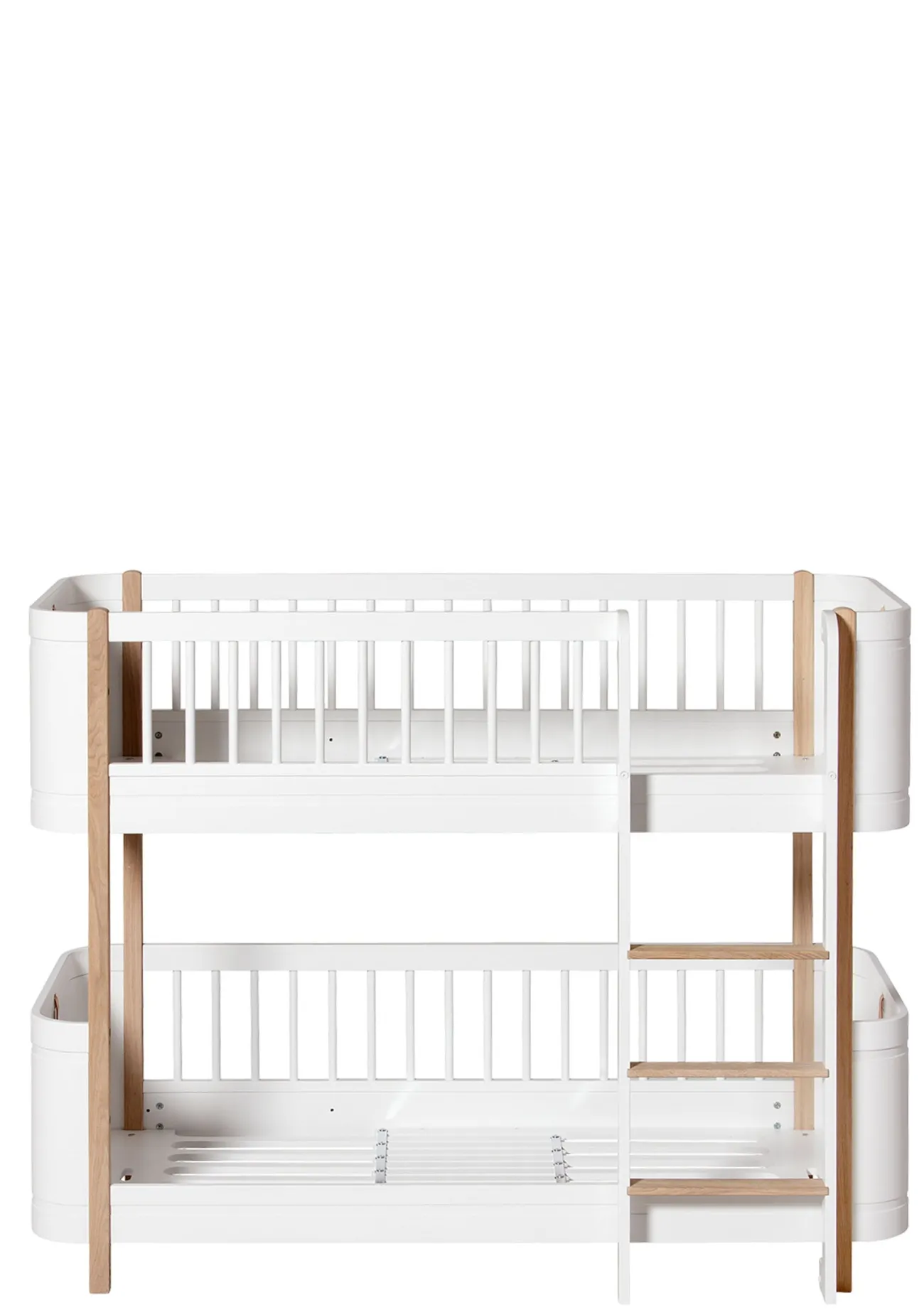 Clearance halbhohes Etagenbett 'Wood Mini+' weiß / Eiche 162 x 68 cm Kinder Hochbetten & Etagenbetten|Babybetten & Kinderbetten