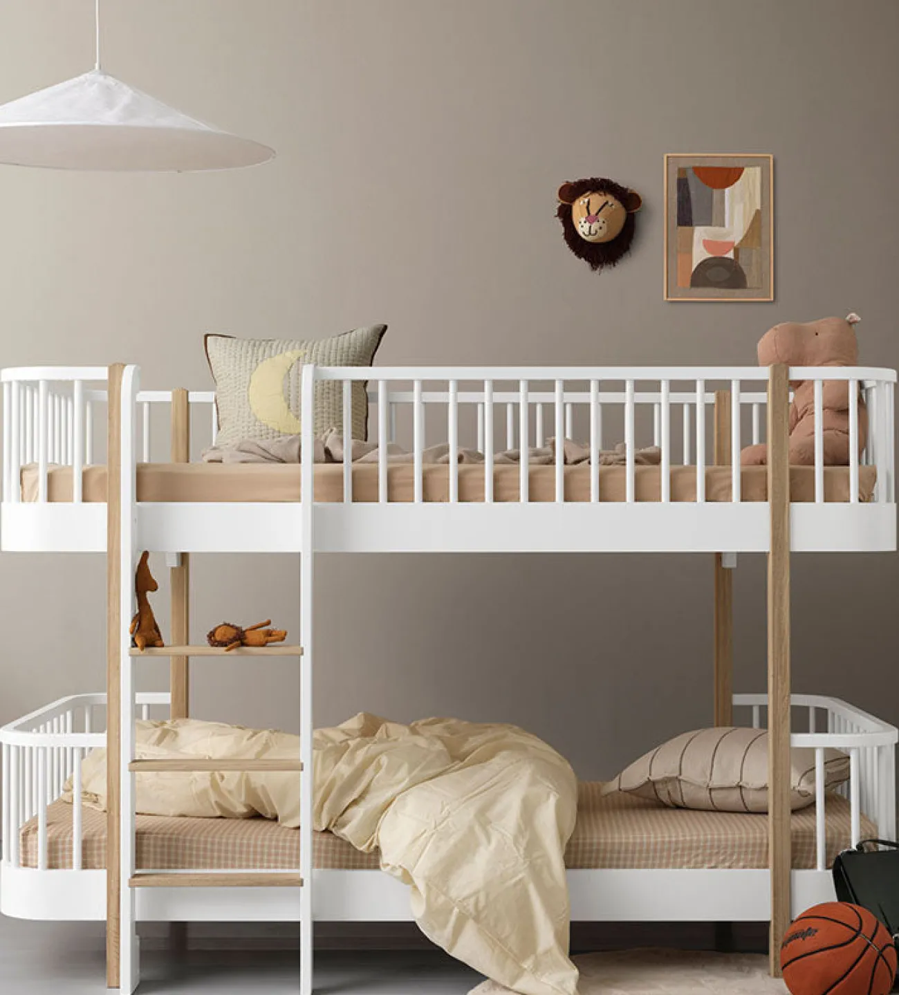 Outlet halbhohes Etagenbett 'Wood Original' Weiss / Eiche 200 x 90 cm Kinder Hochbetten & Etagenbetten|Babybetten & Kinderbetten