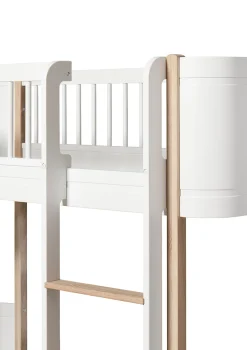halbhohes Hochbett 'Wood Mini+' weiß / Eiche 162 x 68 cm Kinder Hochbetten & Etagenbetten|Babybetten & Kinderbetten