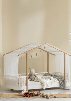 Hausbett 'Wood Original' Weiß / Eiche 200 x 90 cm Kinder Babybetten & Kinderbetten|Babybetten