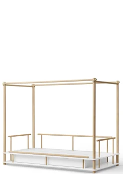 Online Himmelbett 'Camp' Weiß / Eiche 180 x 90 cm Kinder Babybetten & Kinderbetten|Babybetten