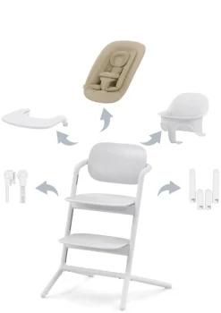 Hot Hochstuhl 'Lemo' 4-in-1 Set All White / White Kinder Kinderstühle & Kindertische|Hochstühle