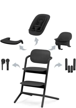 Online Hochstuhl 'Lemo' 4-in-1 Set Stunning Black / Black Kinder Kinderstühle & Kindertische|Hochstühle