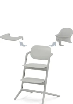 Hochstuhl 'Lemo' 3-in-1 Set Suede Grey / Mid Grey Kinder Kinderstühle & Kindertische|Hochstühle