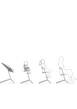 Hochstuhl 'Lemo' 3-in-1 Set Suede Grey / Mid Grey Kinder Kinderstühle & Kindertische|Hochstühle