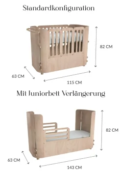 Online 4-in-1 mitwachsendes Babybett 112-148 x 60 cm Kinder Beistellbetten & Babywiegen|Beistellbettchen & Babywiegen